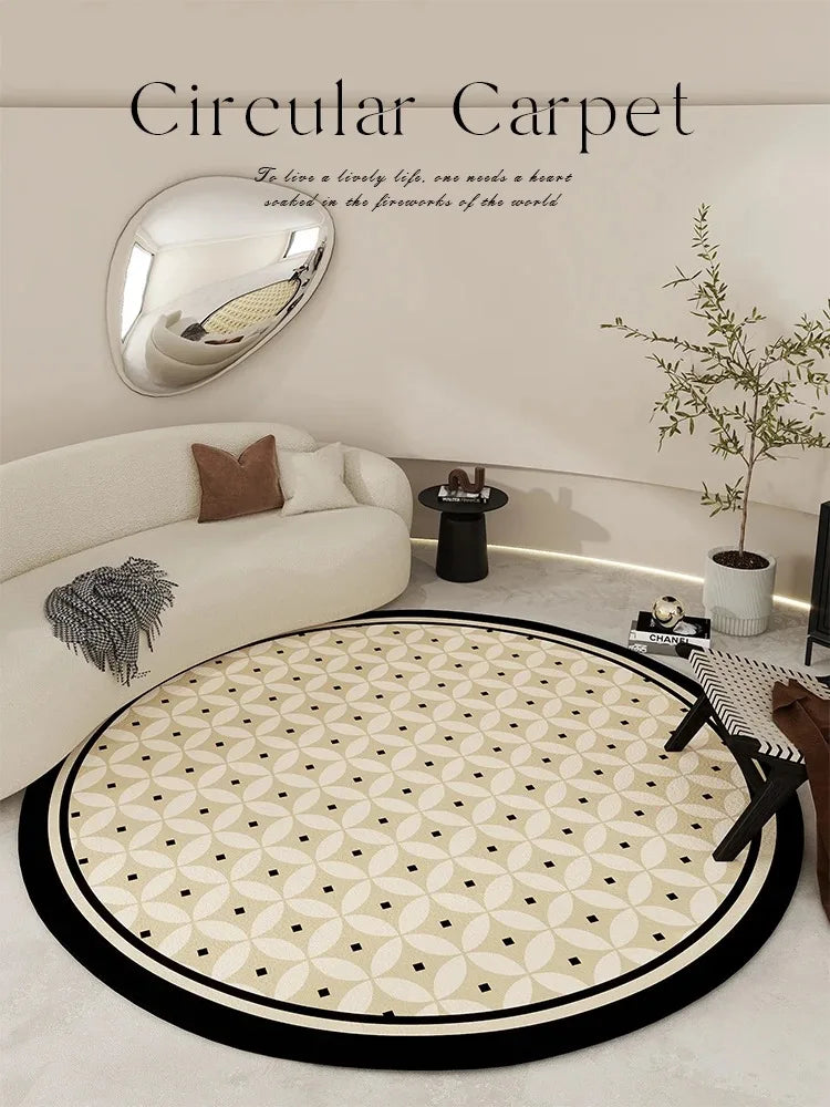 Nordic Style Living Room Large Area Carpet Round Bedroom Bedside Carpet Minimalist Home Decoration Rug Easy Care Balcony Rugs IG