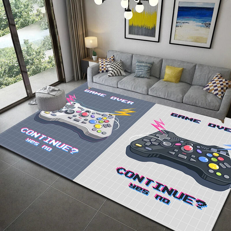 Gamer Controller Area Rugs Non-Slip Floor Mat Doormats Home Runner Rug Carpet for Living Room Bedroom Kids Play