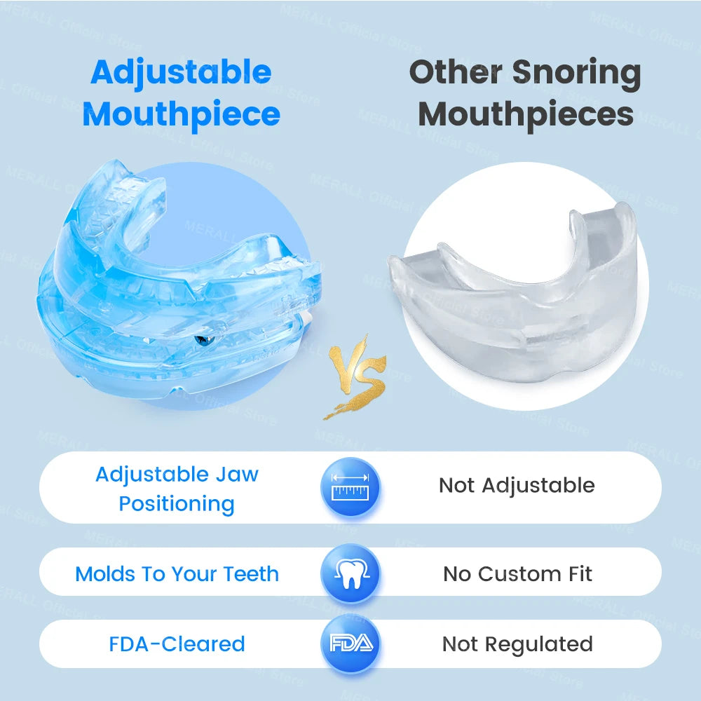 Adjustable Anti Snoring Mouthpiece Device Night Teeth Mouthguard Sleeping Aid Guard Bruxism Stop Snoring Device Improve Sleep