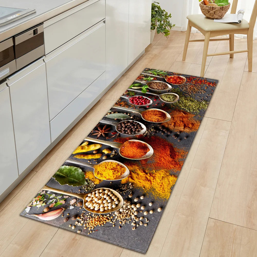 Non-slip Kitchen Mat Crystal Velvet Super Absorbent Floor Mats Kitchen Long Carpets Bathroom Entrance Door Mat Bedroom Long Rugs