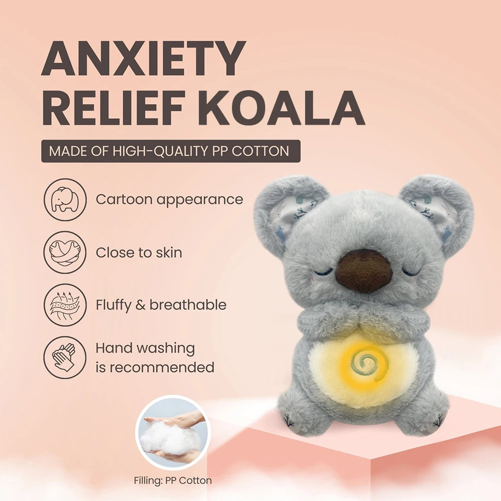 Multifunction Breathing Koala Pro Soothing Otter Plush for Kids Glow Music Baby Sleeping Companion Sound Light Doll Sensory Toy