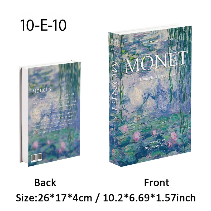 Boho Monet Matisse Luxury Fake Book Storage Box Home Interior Decoration Decorative Books Coffee Table Bedroom Living Room Decor