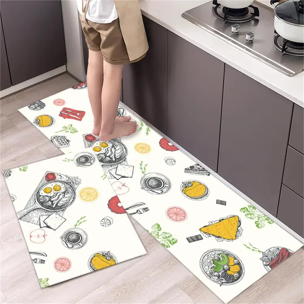 Kitchen Carpet Mats for Floor Anti Slip Bathroom Entrance Doormat Bedroom Living Room Long Bedside Area Rug Soft Washable Carpet