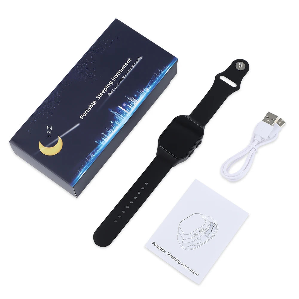 Sleep Aid Watch EMS Microcurrent Pulse Acupoint Stimulation Anti-anxiety Insomnia Pressure Relief Hand Massager Sleeping Device