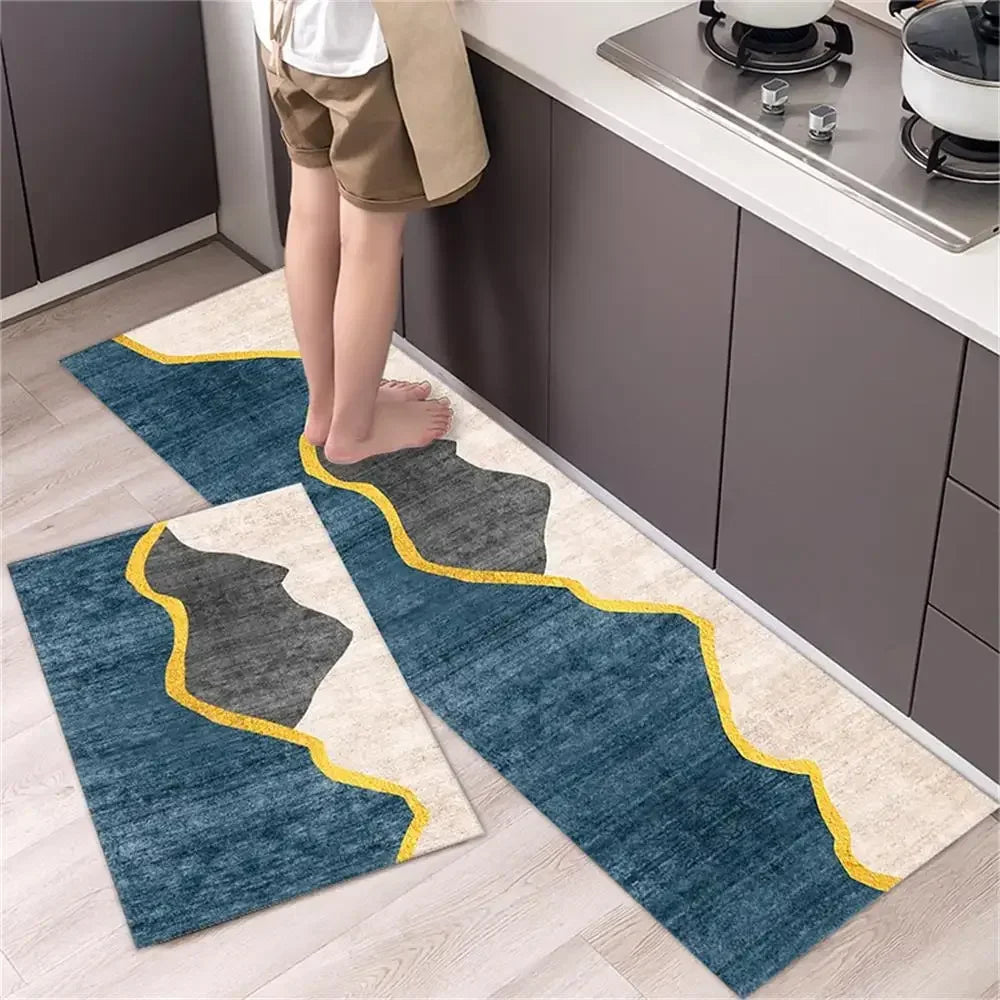 Kitchen Carpet Mats for Floor Anti Slip Bathroom Entrance Doormat Bedroom Living Room Long Bedside Area Rug Soft Washable Carpet