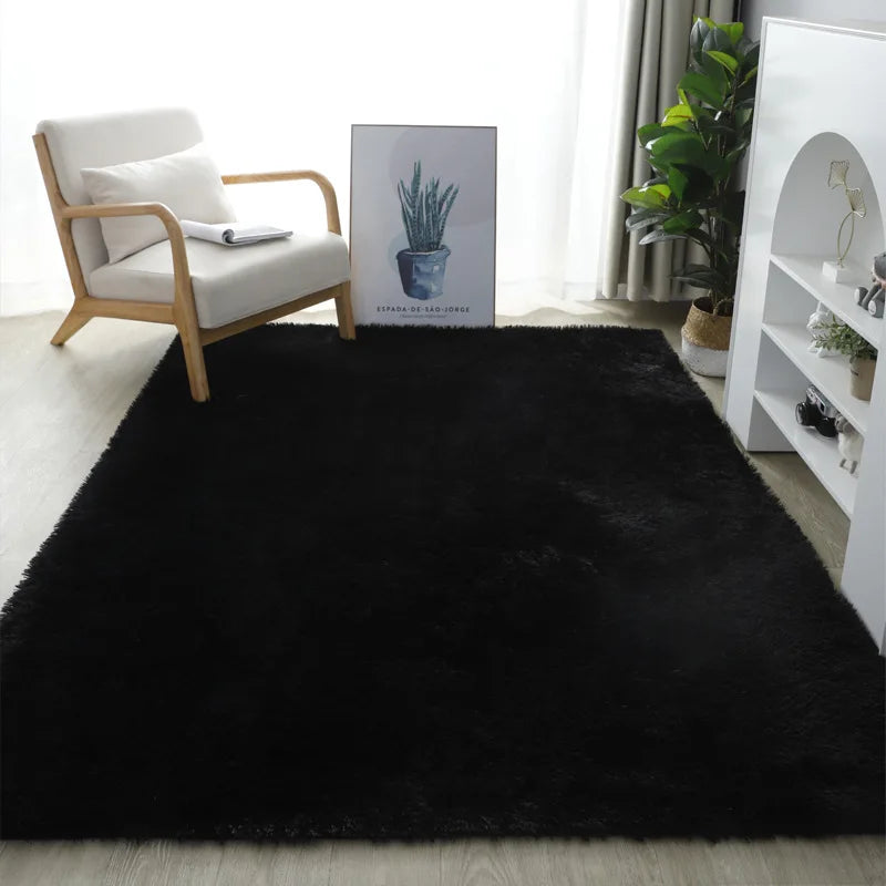 Carpet In The Living Room Washable Non-Slip Fluffy Soft Bedroom Large Rugs Black White Green Bedside Home Decoration Floor Mats