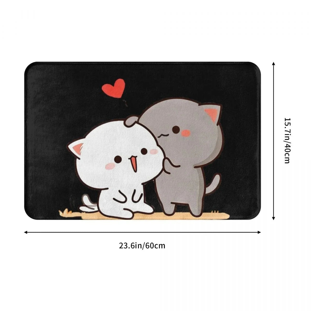 Peach and Goma Home Doormat Decoration Bubu and Dudu Flannel Soft Living Room Carpet Kitchen Balcony Rugs Bedroom Floor Mat