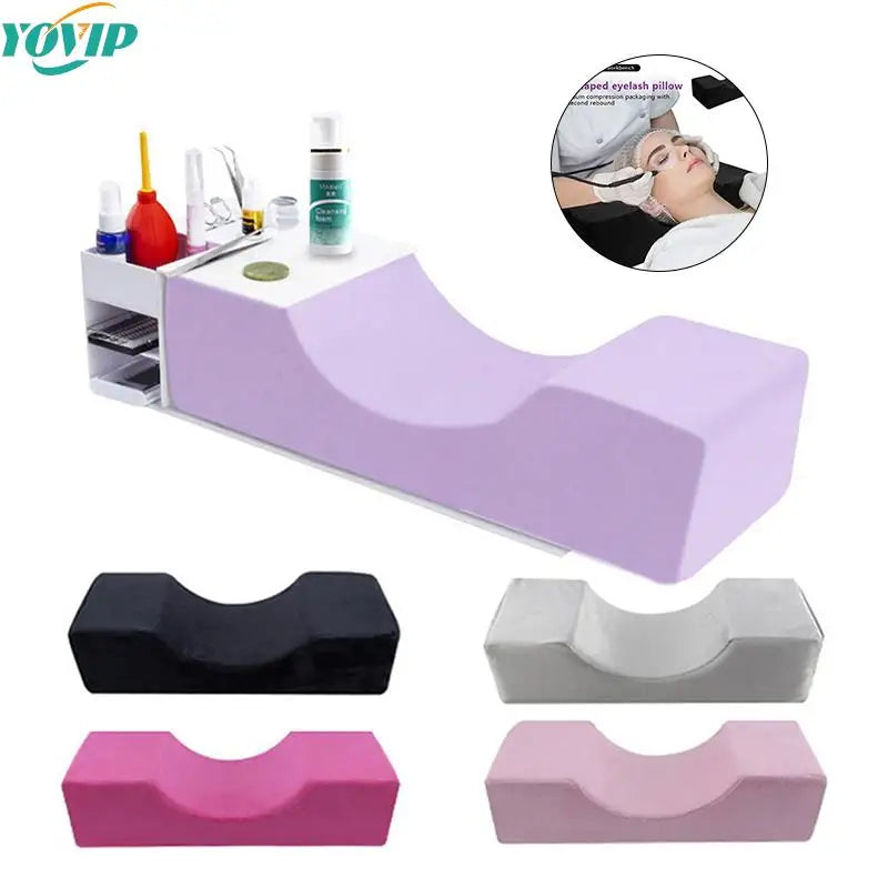 Lash Pillow Neck Support Eyelash Soft Pillow Grafting Eyelashes Memory Foam Eyelash Extension Pillow With Pocket Makeup Salon