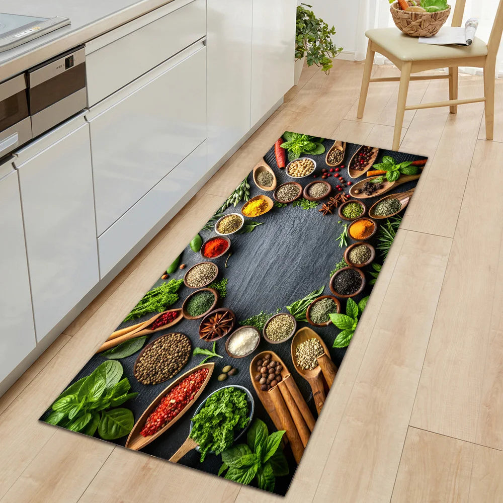 Non-slip Kitchen Mat Crystal Velvet Super Absorbent Floor Mats Kitchen Long Carpets Bathroom Entrance Door Mat Bedroom Long Rugs