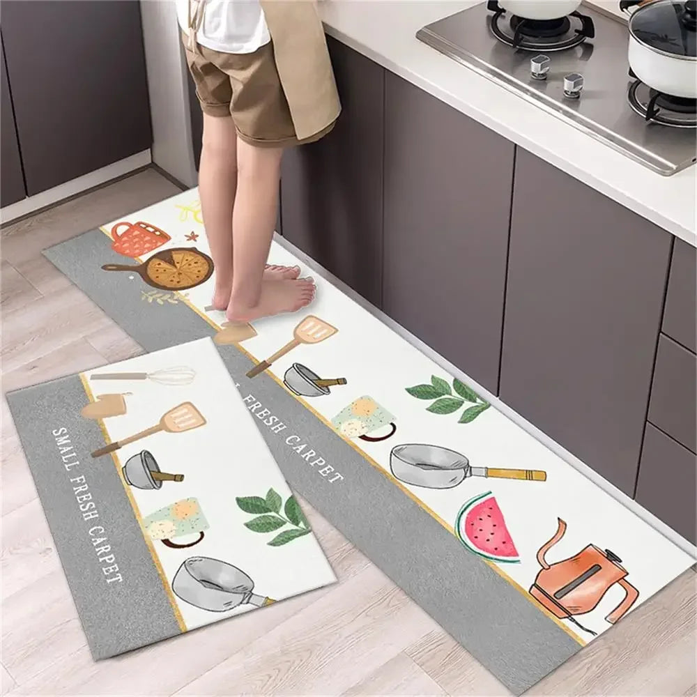 Kitchen Carpet Mats for Floor Anti Slip Bathroom Entrance Doormat Bedroom Living Room Long Bedside Area Rug Soft Washable Carpet