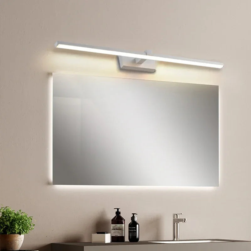 Mirror Light Led 40/60/80/100cm Wall Light Bathroom White Black Led Flat Panel Light Modern Bathroom Lighting Indoor Wall Lights