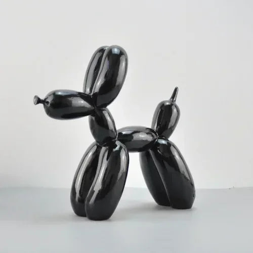 Balloon Dog Home Decor Animals Figurine Resin Cute Shiny Shape Statue Art Sculpture Craftwork with Antiskid Mat Lucky