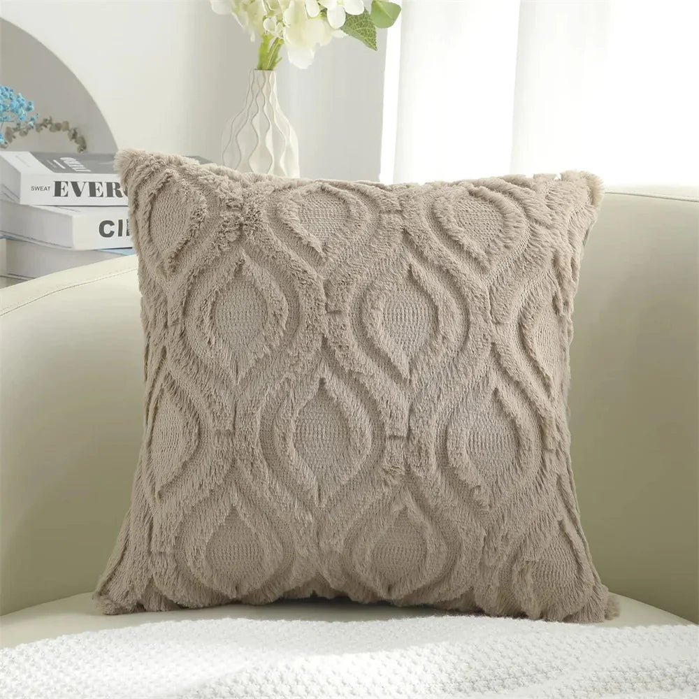 Homaxy Faux Wool Cushion Cover 45x45cm Decorative Throw Pillow Cover Soft Plush Pillowcase For Luxury Living Room Sofa Car 50x50