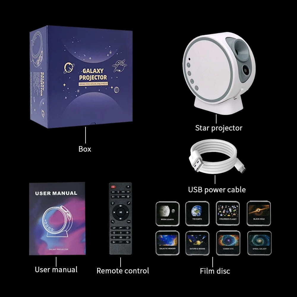 Galaxy Star Sky Projector Night Light With Remote Control White Noise Bluetooth Speaker Aurora Projector LED Light Kids Gifts