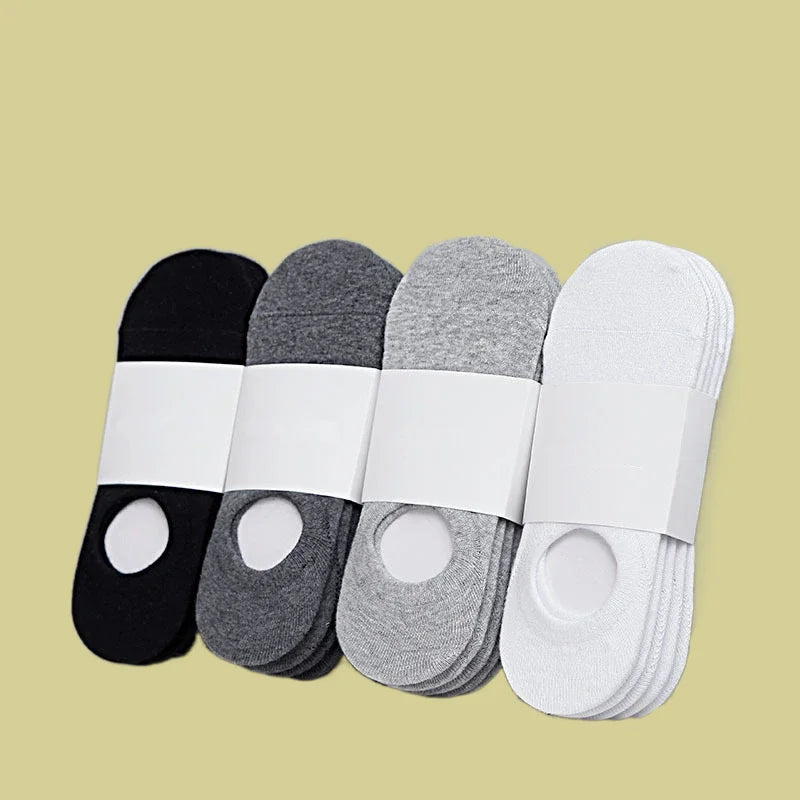 5/10/20 Pairs New Fashion Top Quality Men Women Boat Socks Casual Non-slip Low Cut Invisible Cotton Socks Breathable Ankle Socks