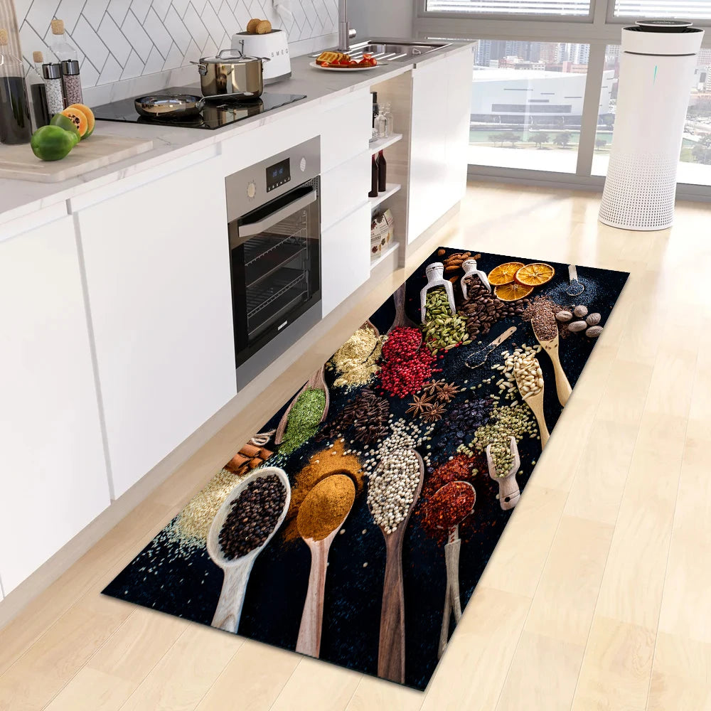 Non-slip Kitchen Mat Crystal Velvet Super Absorbent Floor Mats Kitchen Long Carpets Bathroom Entrance Door Mat Bedroom Long Rugs