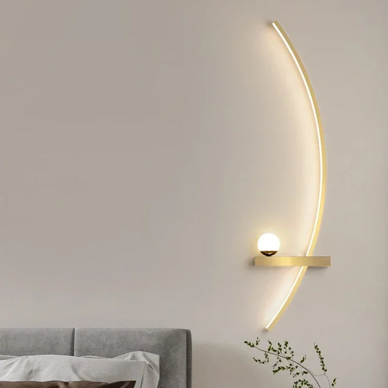 Modern LED Wall Lamp Stripes Wall Sconce for Bedroom Bedside Living Room Study Stairs Home Decor Indoor Lighting Fixture Luster