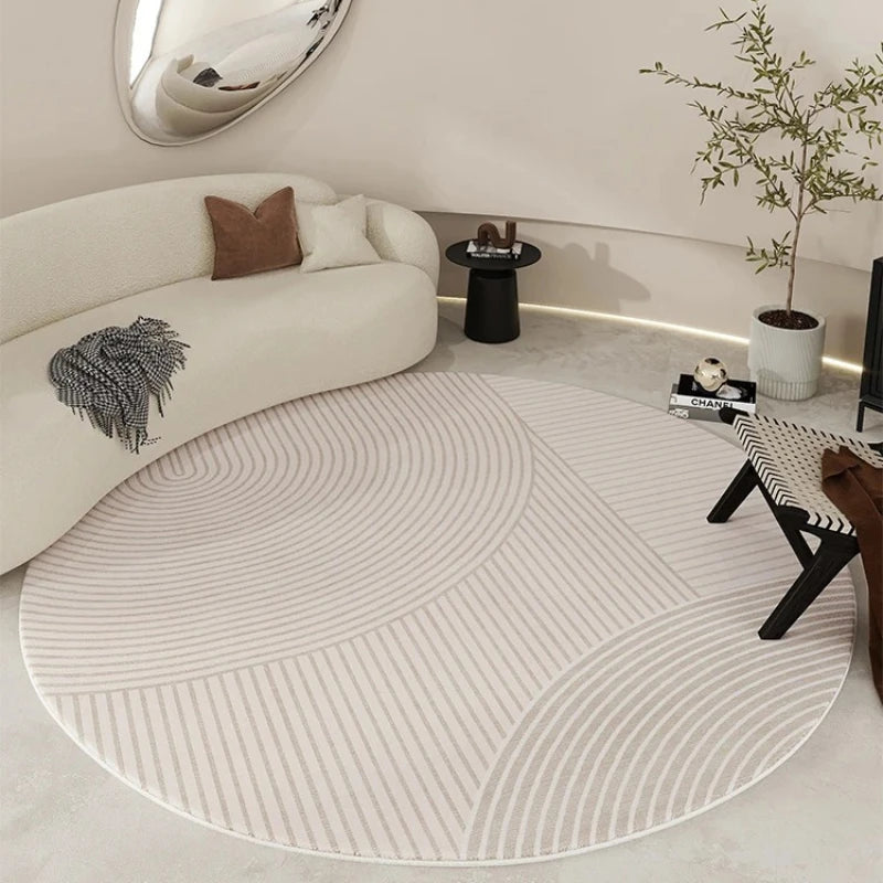 Nordic Style Living Room Large Area Carpet Round Bedroom Bedside Carpet Minimalist Home Decoration Rug Easy Care Balcony Rugs IG