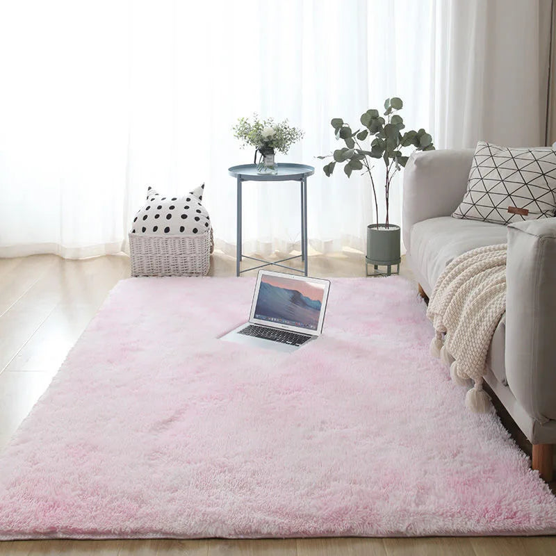 Carpet In The Living Room Washable Non-Slip Fluffy Soft Bedroom Large Rugs Black White Green Bedside Home Decoration Floor Mats