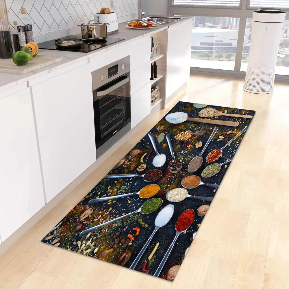 Non-slip Kitchen Mat Crystal Velvet Super Absorbent Floor Mats Kitchen Long Carpets Bathroom Entrance Door Mat Bedroom Long Rugs