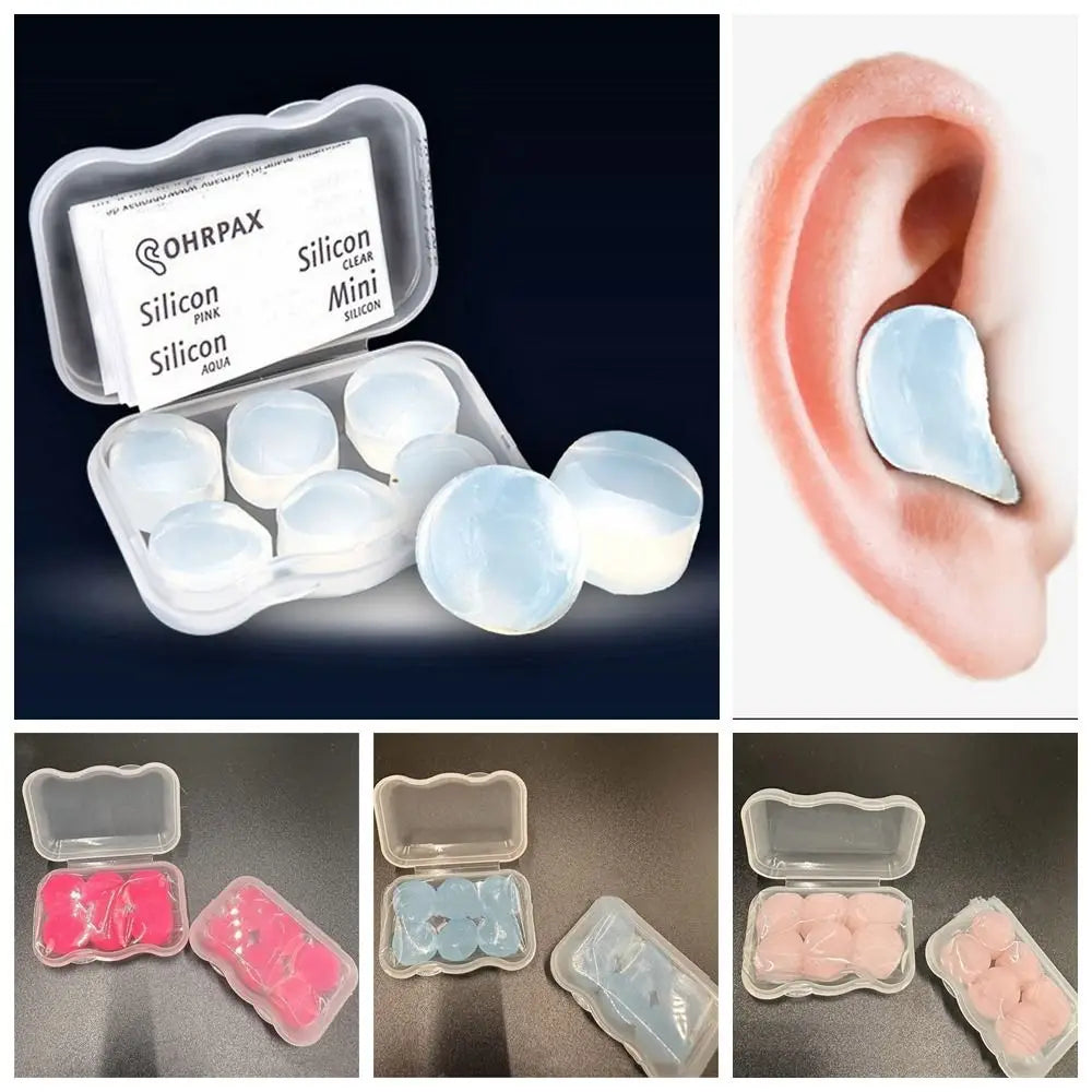 6Pcs Soft Silicone Sound Insulation Earmuffs Sleeping Noise Reduction Earplugs Waterproof Swimming Showering Ear Protector