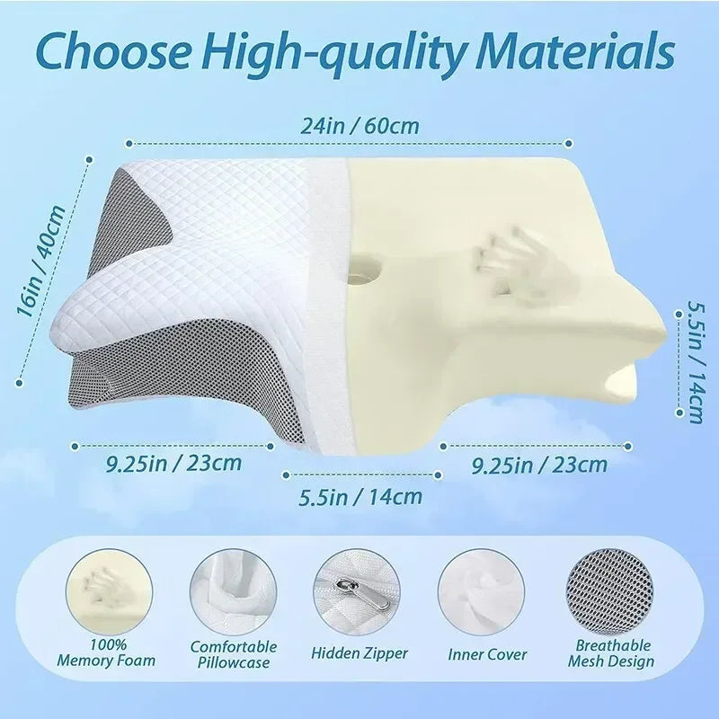 Butterfly Sleep Memory Neck Pillow Slow Rebound Comfort Memory Foam Sleep Cervical Orthopedic Neck Pillow Massage Bed Pillow