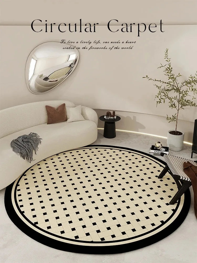 Nordic Style Living Room Large Area Carpet Round Bedroom Bedside Carpet Minimalist Home Decoration Rug Easy Care Balcony Rugs IG