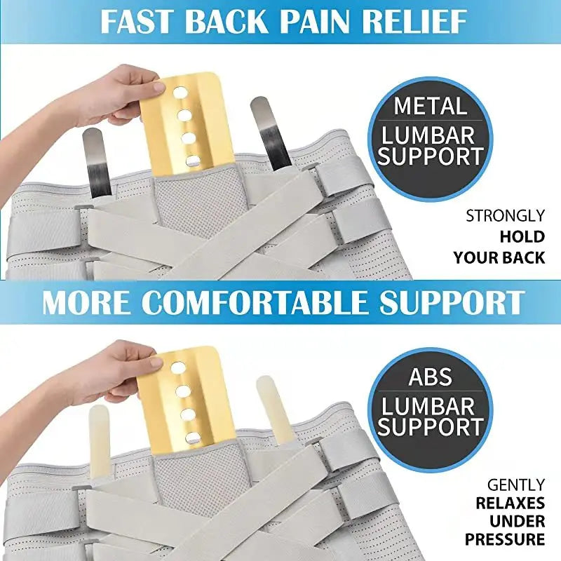 Lower Back Brace Pain Relief Lumbar Back Support Belt for Women Men Waist Support Herniated Disc Sciatica with Removable Stays