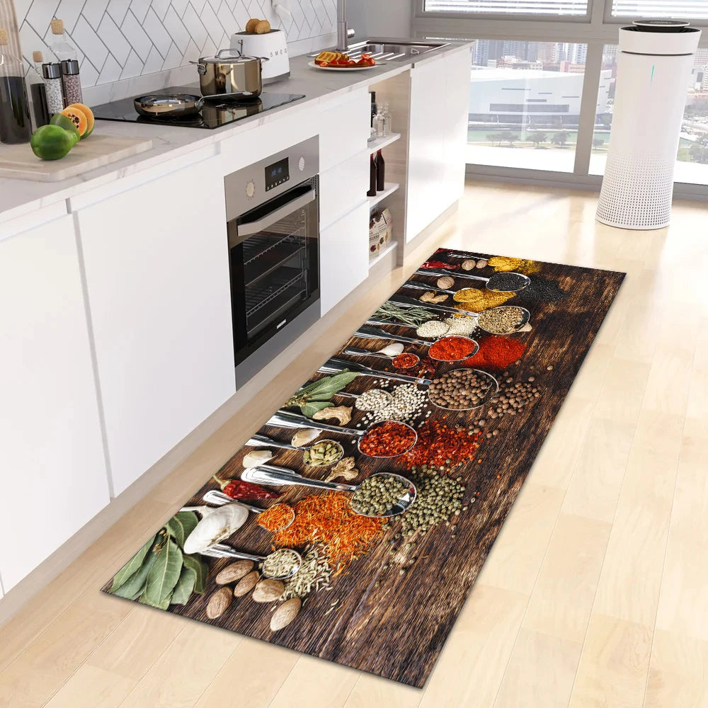 Non-slip Kitchen Mat Crystal Velvet Super Absorbent Floor Mats Kitchen Long Carpets Bathroom Entrance Door Mat Bedroom Long Rugs