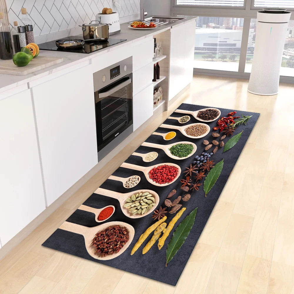 Non-slip Kitchen Mat Crystal Velvet Super Absorbent Floor Mats Kitchen Long Carpets Bathroom Entrance Door Mat Bedroom Long Rugs