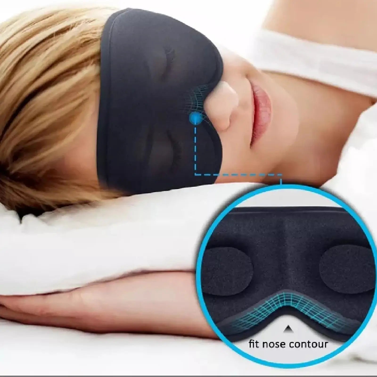 3D Sleep Mask Blindfold Sleeping Aid Eye Mask Soft 99% Slaapmasker Foam Blockout Memory Mask Face Cover Light Eyeshade Eye X8F1