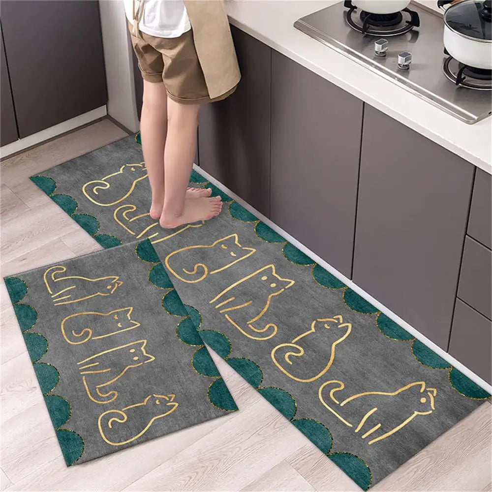 Kitchen Floor Mat Bedroom Living Room Long Bedside Area Rug Hallway Soft Washable Carpet Anti Slip Bathroom Entrance Doormat