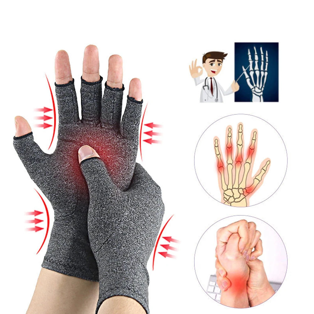 1Pair Compression Arthritis Gloves Wrist Support Joint Pain Relief Hand Brace Gloves Unisex Therapy Wristband Compression Gloves