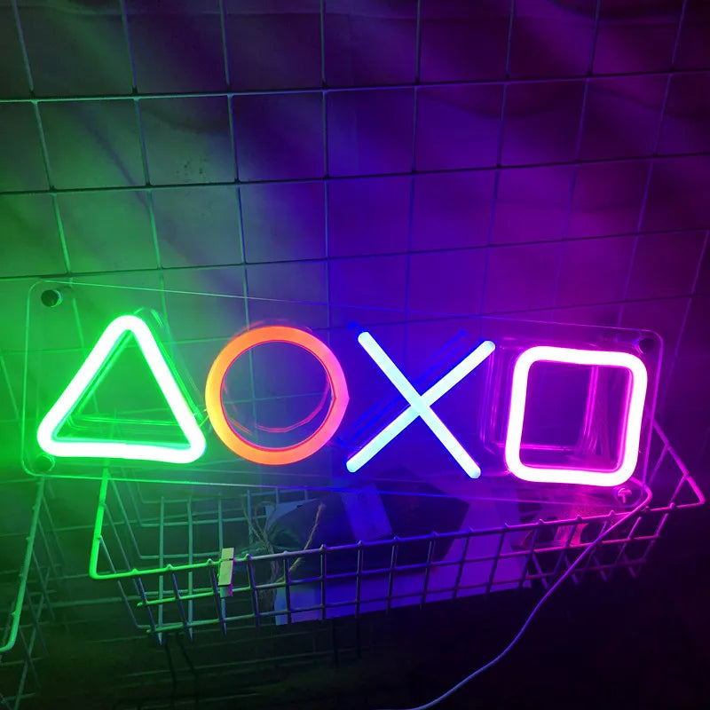 Neon Sign Custom Game Icon Light for Wall Hanging Atmosphere Playstation Lamp LED Colorful Lighting Room Bar Club Player Decor