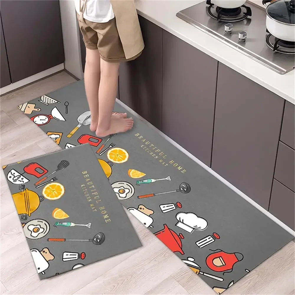 Kitchen Carpet Mats for Floor Anti Slip Bathroom Entrance Doormat Bedroom Living Room Long Bedside Area Rug Soft Washable Carpet