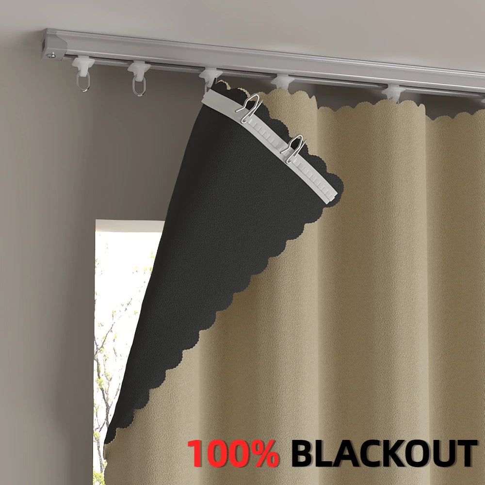 YanYangTian Blackout Curtains High Shading Protection Living room Partition window Bedroom Hook curtain 150 200