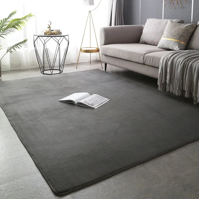 Large Soft Floor Rug Grey Rugs Coral Velet Living Room Super Soft Thickened Carpet Children Game Mat Rectangular Home Decoratio