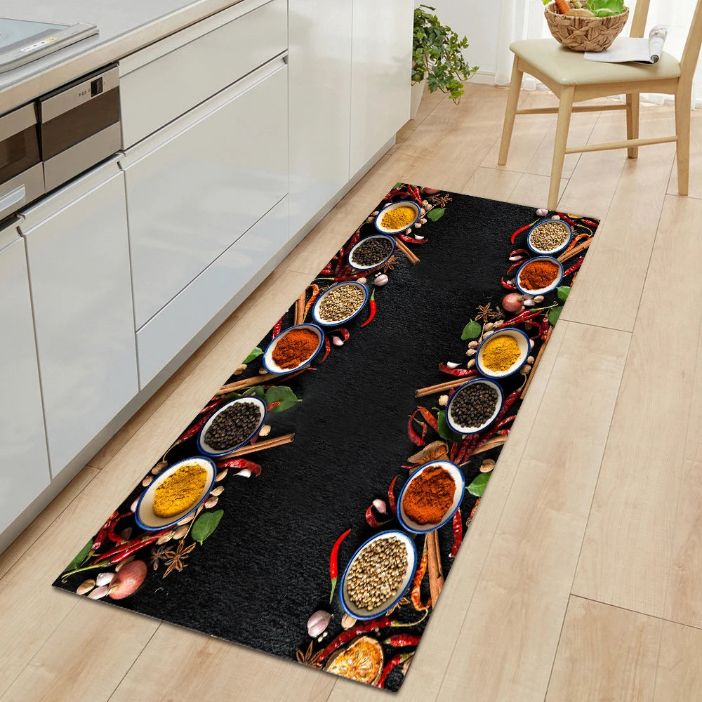 Non-slip Kitchen Mat Crystal Velvet Super Absorbent Floor Mats Kitchen Long Carpets Bathroom Entrance Door Mat Bedroom Long Rugs