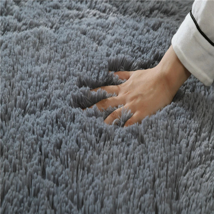 Solid Plush Carpet for Modern Living Room Anti Slip Large Rugs Bedroom Carpet Washable Floor Covering Mat Living Room Decoration