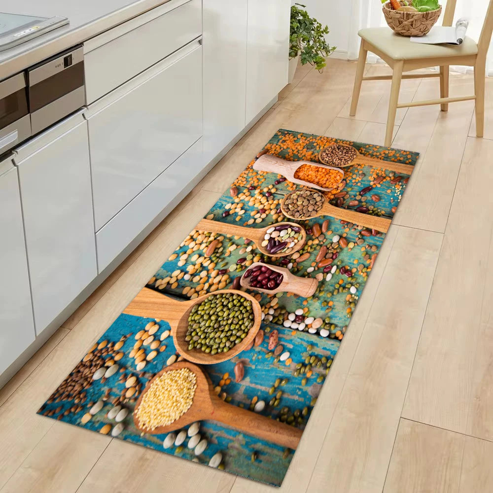 Non-slip Kitchen Mat Crystal Velvet Super Absorbent Floor Mats Kitchen Long Carpets Bathroom Entrance Door Mat Bedroom Long Rugs