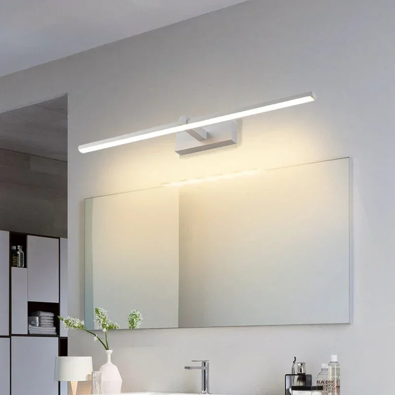 Mirror Light Led 40/60/80/100cm Wall Light Bathroom White Black Led Flat Panel Light Modern Bathroom Lighting Indoor Wall Lights