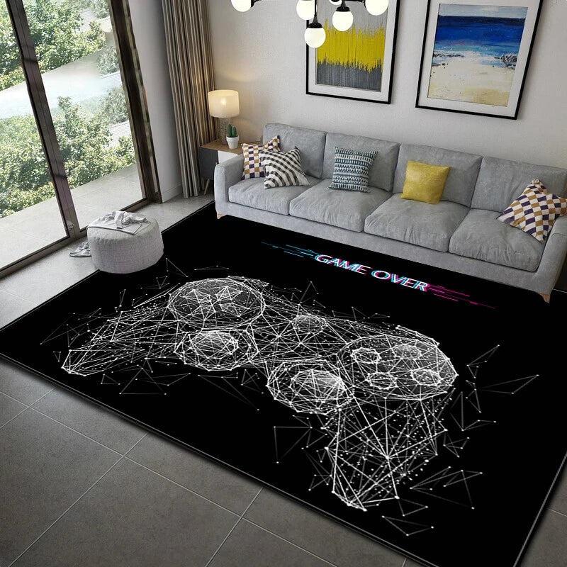 Gamer Controller Area Rugs Non-Slip Floor Mat Doormats Home Runner Rug Carpet for Living Room Bedroom Kids Play