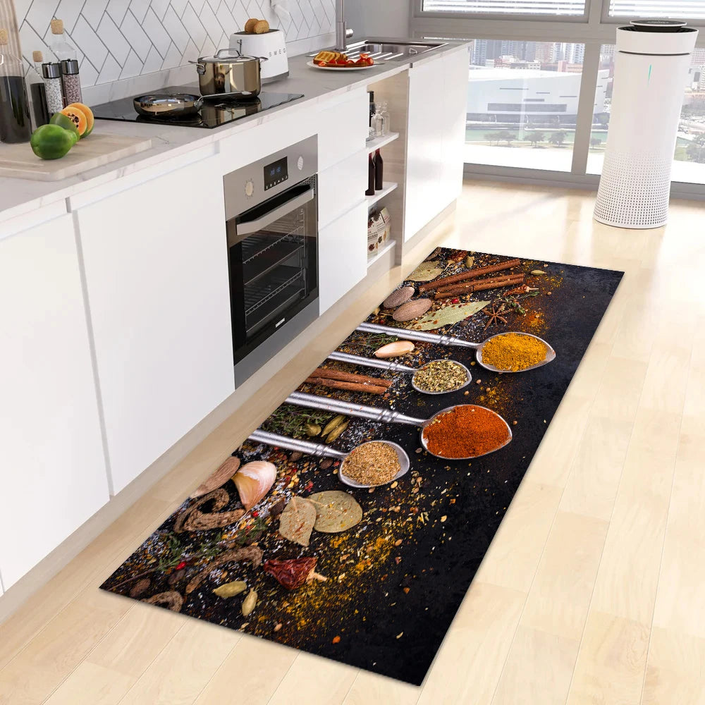 Non-slip Kitchen Mat Crystal Velvet Super Absorbent Floor Mats Kitchen Long Carpets Bathroom Entrance Door Mat Bedroom Long Rugs