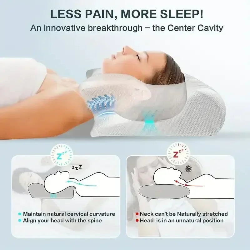 Butterfly Sleep Memory Neck Pillow Slow Rebound Comfort Memory Foam Sleep Cervical Orthopedic Neck Pillow Massage Bed Pillow