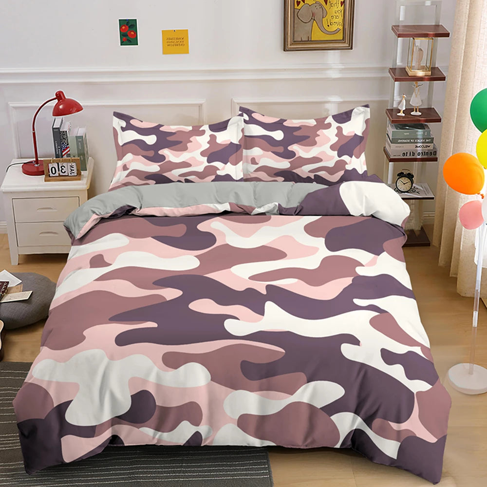 Home Textile Cool Boy Girl Kid Adult Duver Cover Set Camouflage Bedding Sets King Queen Twin Comforter Covers With Pillowcase