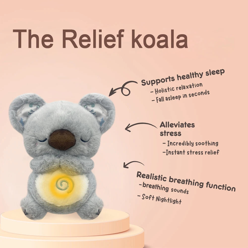 Multifunction Breathing Koala Pro Soothing Otter Plush for Kids Glow Music Baby Sleeping Companion Sound Light Doll Sensory Toy