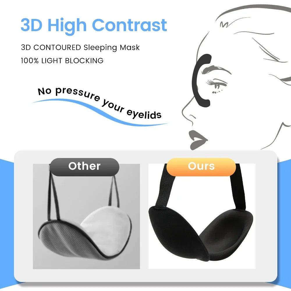 3D Eye Mask Shading Breathable Eye Cover Natural Sleeping Eye Mask Memory Foam Block Night Mask Blindfold for Sleep