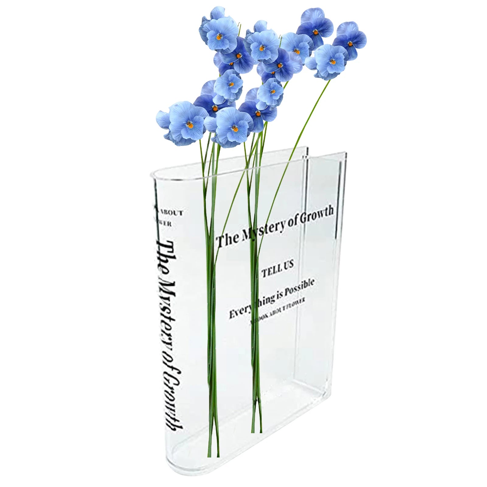 Clear Book Flower Vase Creative Acrylic Transparent Vase The Mystery Of Growth Book Vases Modern Decorative Vases Room Decor