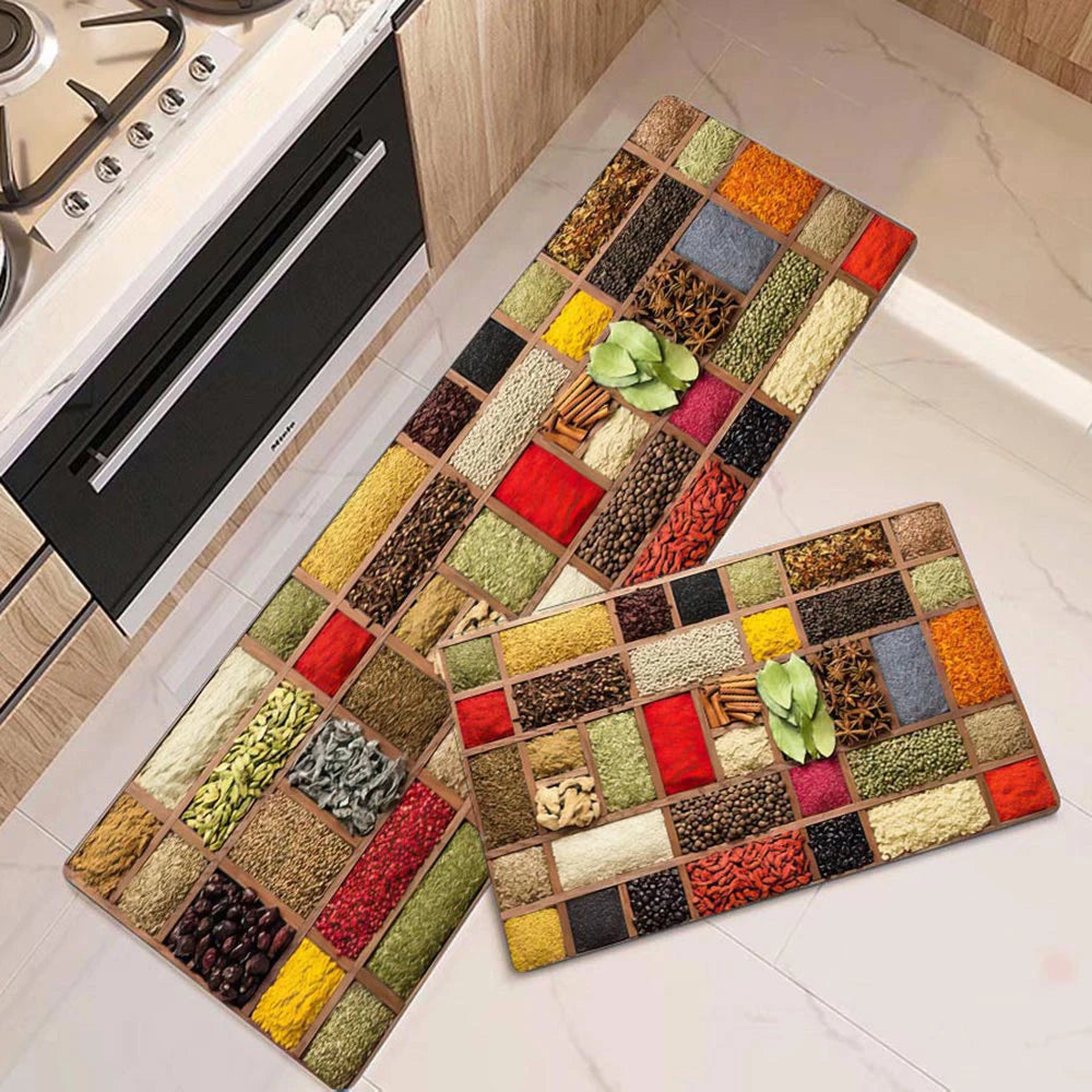 Non-slip Kitchen Mat Crystal Velvet Super Absorbent Floor Mats Kitchen Long Carpets Bathroom Entrance Door Mat Bedroom Long Rugs