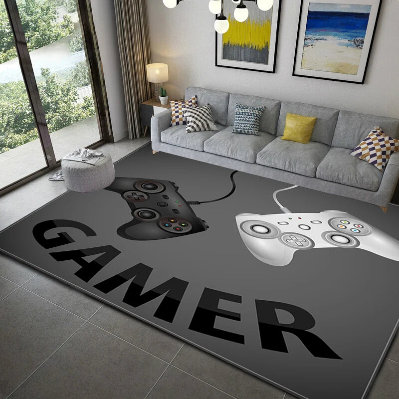 Gamer Controller Area Rugs Non-Slip Floor Mat Doormats Home Runner Rug Carpet for Living Room Bedroom Kids Play